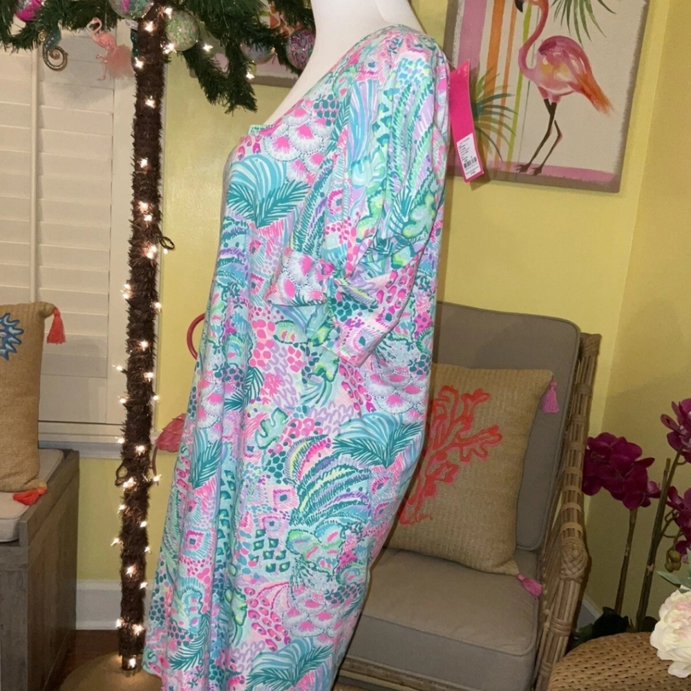 Lilly Pulitzer Hayon Short Sleeve  Dress (Banana Split) Size L - Picture 7 of 13